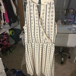 Off white and blue flower dress